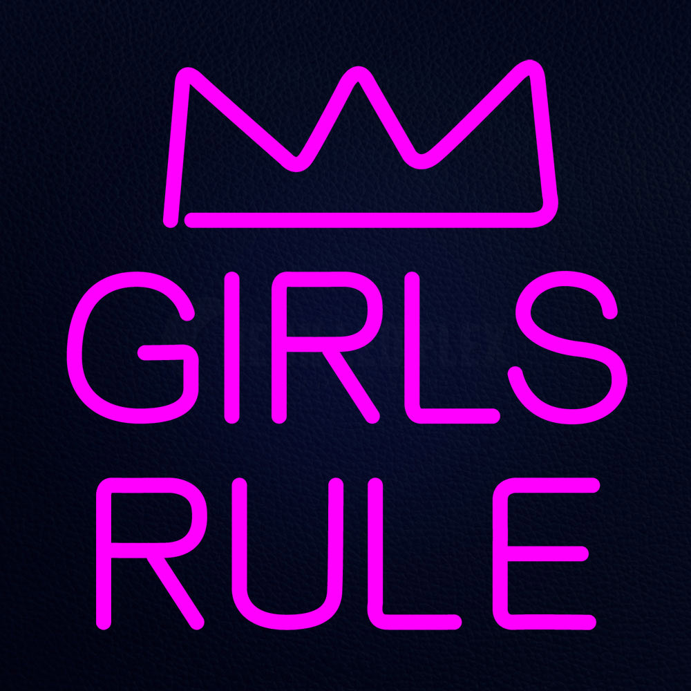 Girls Rule 16" x 16" LED Neon Sign