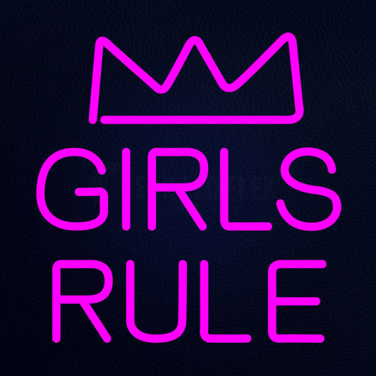 Girls Rule 16" x 16" LED Neon Sign