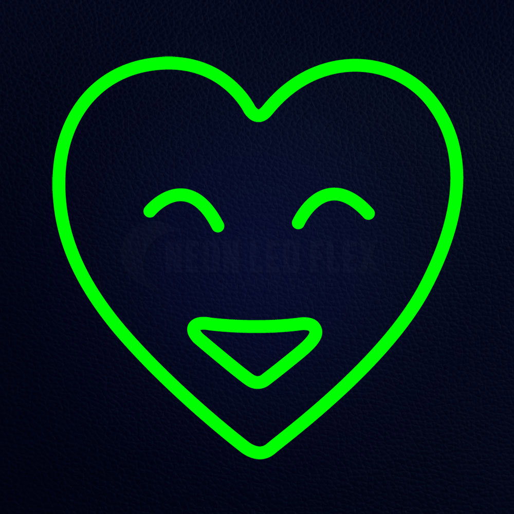 Glowing Emoji Heart 14" x 14" LED Neon Sign