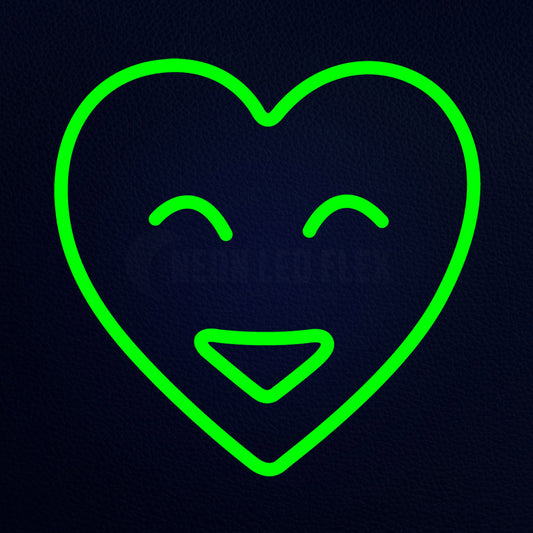 Glowing Emoji Heart 14" x 14" LED Neon Sign