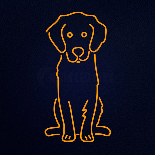 Golden Dog Cartoon 37" x 20" LED Neon Sign