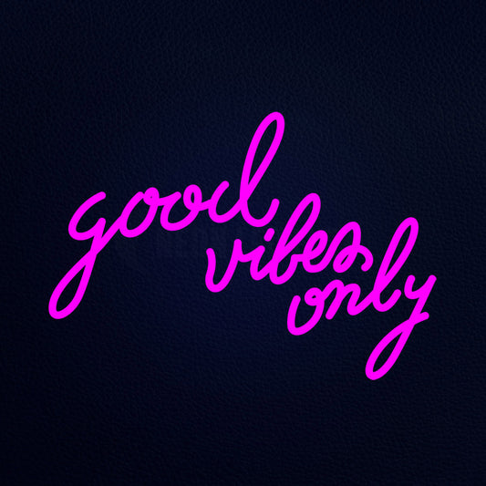 Good Vibes Only Real Glass 21" x 15" LED Neon Sign