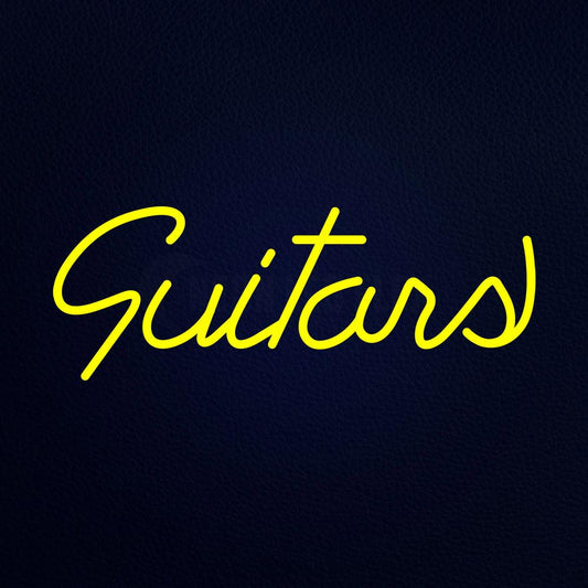 Guitars Cursive 10" x 24" LED Neon Sign