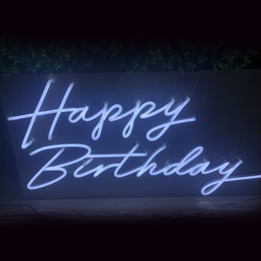 Happy Birthday 30" x 15" LED Neon Sign