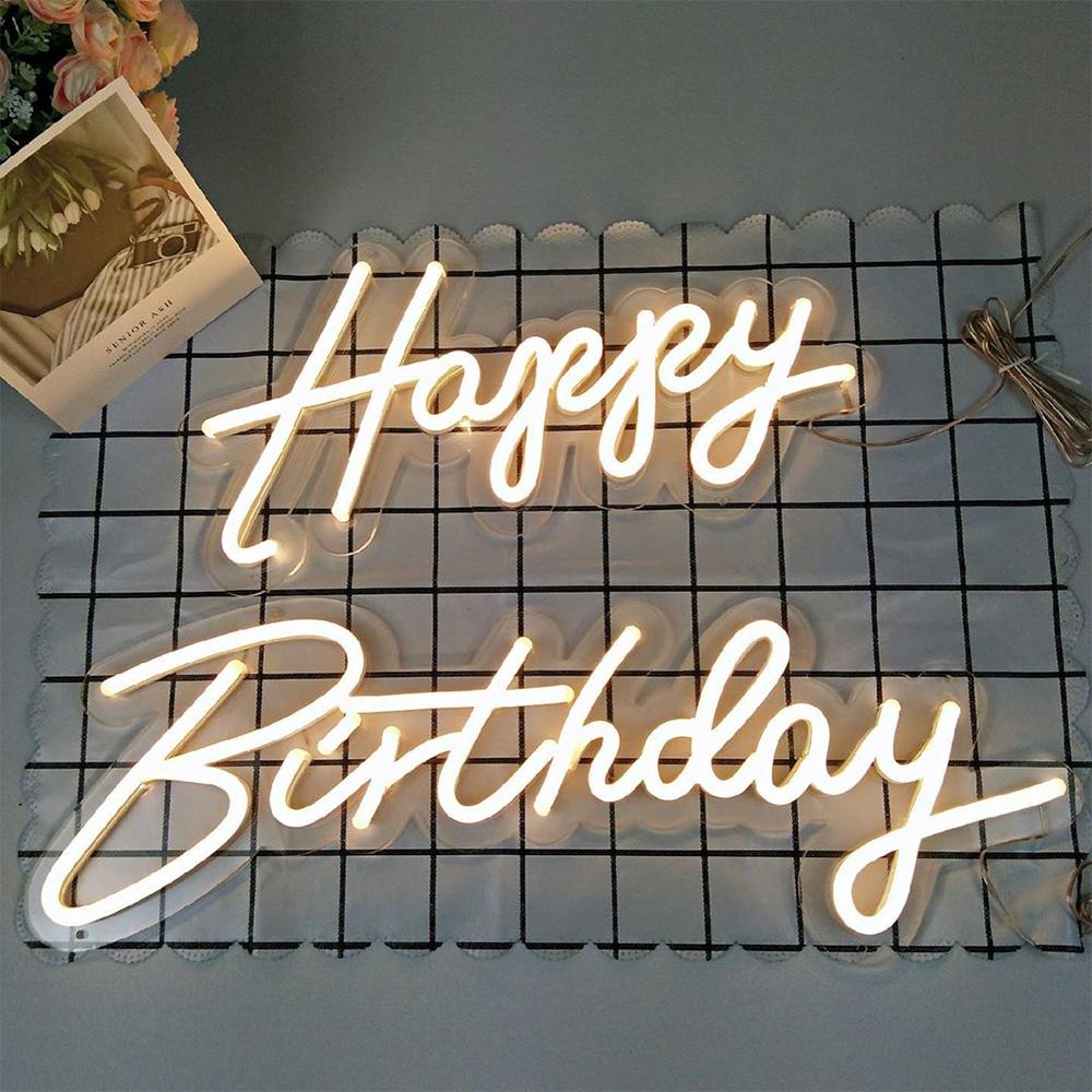 Happy Birthday 24" x 16" LED Neon Sign