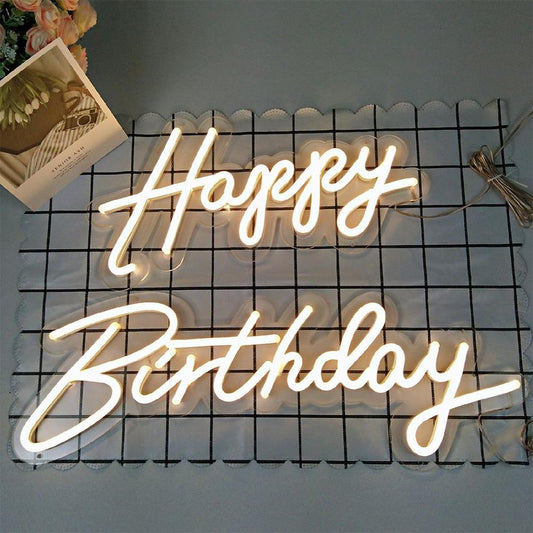 Happy Birthday 24" x 16" LED Neon Sign