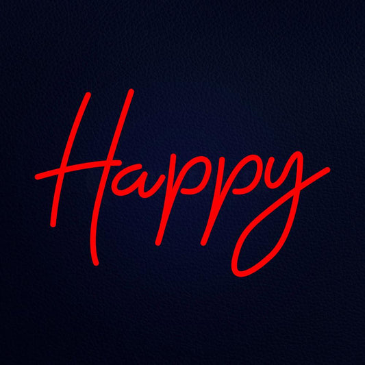 Happy 21" x 15" LED Neon Sign