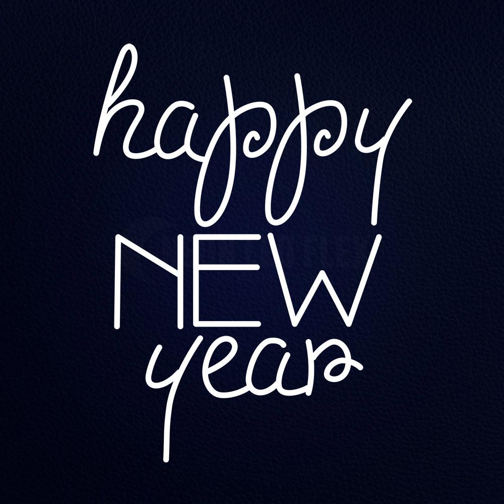 Happy New Year 31" x 24" LED Neon Sign