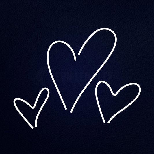 Hearts 31" x 24" LED Neon Sign