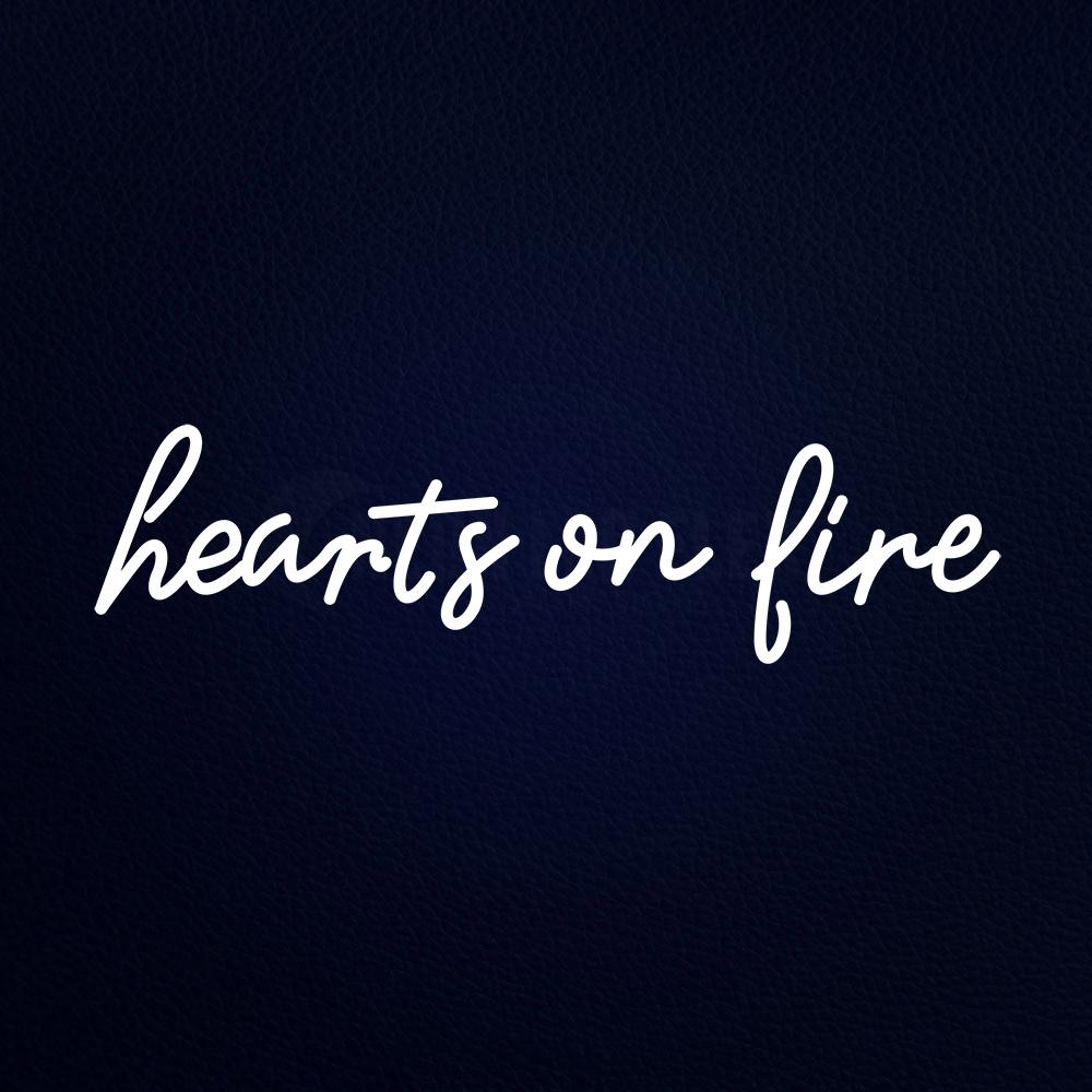 Hearts on Fire Glass 32" x 10" LED Neon Sign
