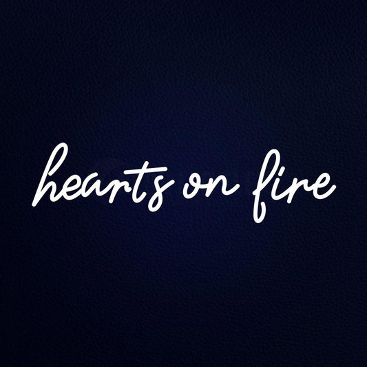 Hearts on Fire Glass 32" x 10" LED Neon Sign