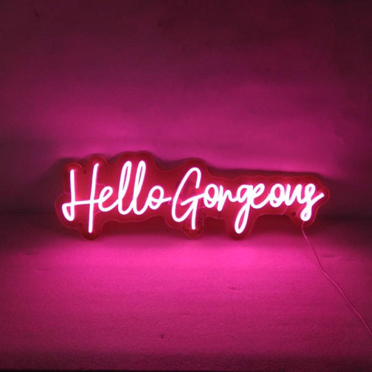 Hello Gorgeous 30" x 10" LED Neon Sign