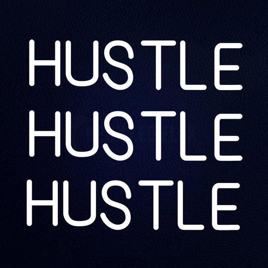 Hustel Hustel Hustel 18" x 16" LED Neon Sign