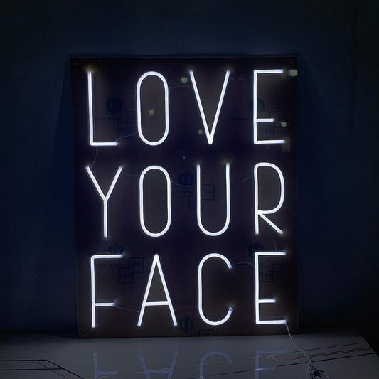 Love Your Face 15" x 18" LED Neon Sign