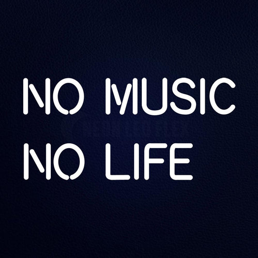 No Music No Life Real 19" x 10" LED Neon Sign