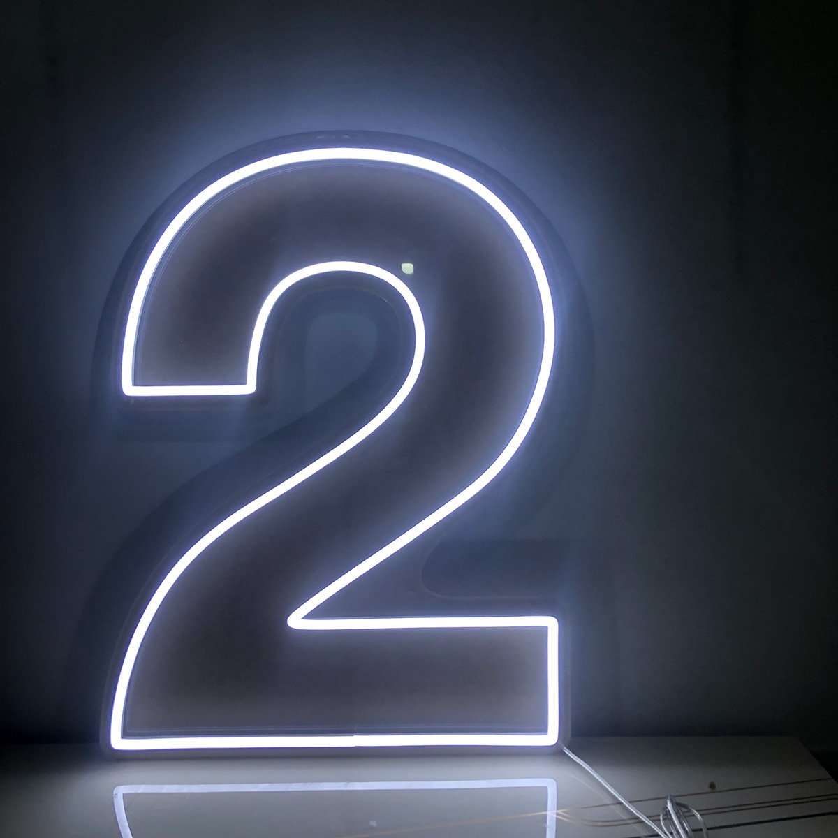 Number 2 11" x 14" LED Neon Sign