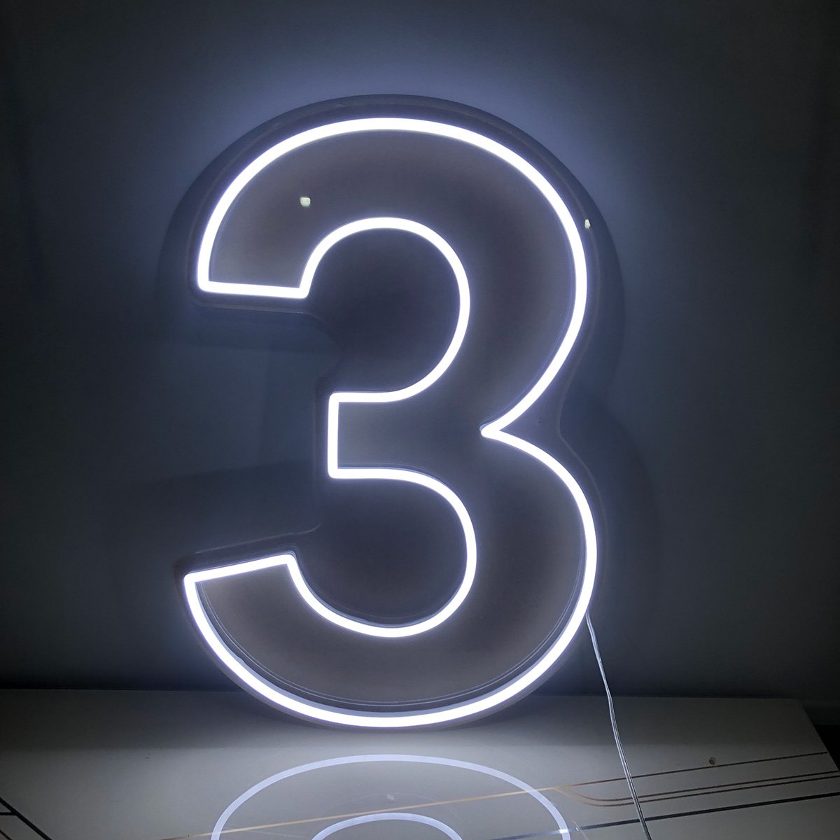 Number 3 10" x 14" LED Neon Sign