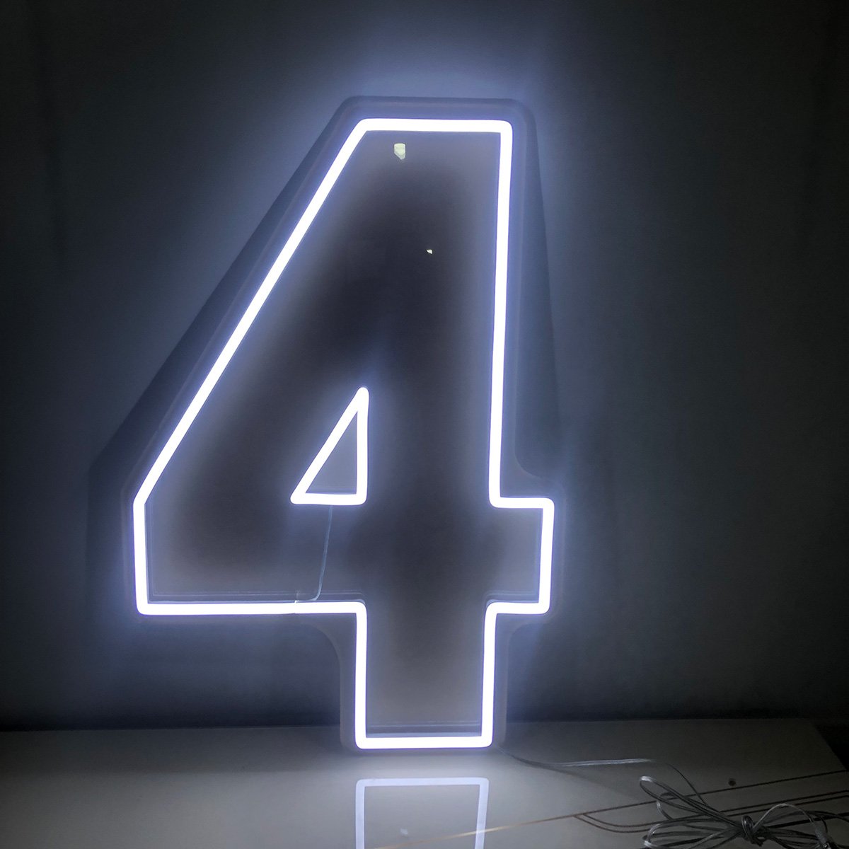 Number 4 10" x 14" LED Neon Sign