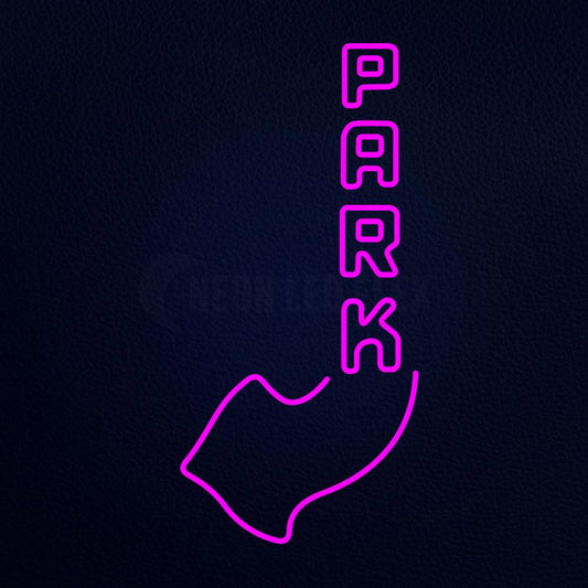Park Here Left 37" x 20" LED Neon Sign
