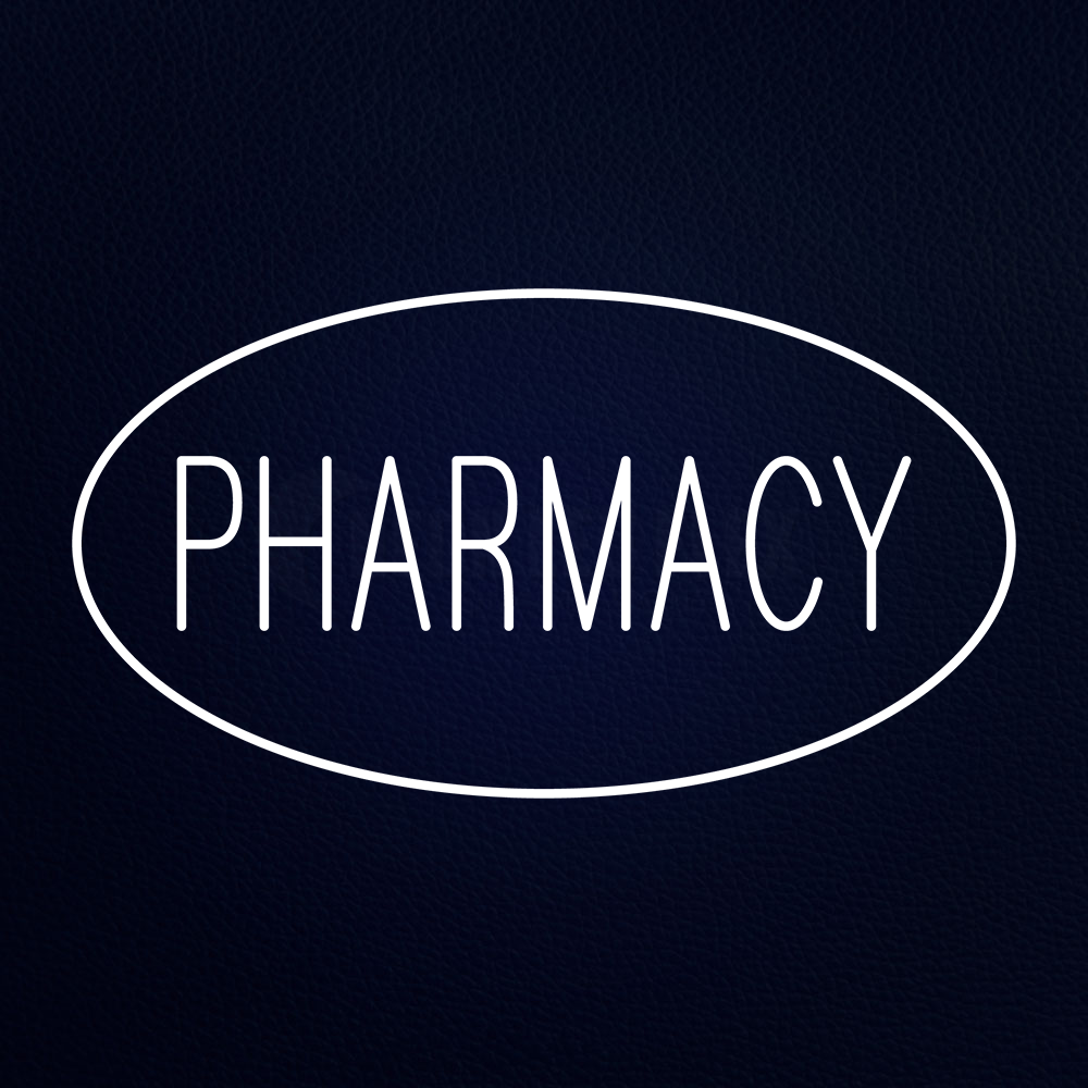 Pharmacy Oval Border 30" x 17" LED Neon Sign