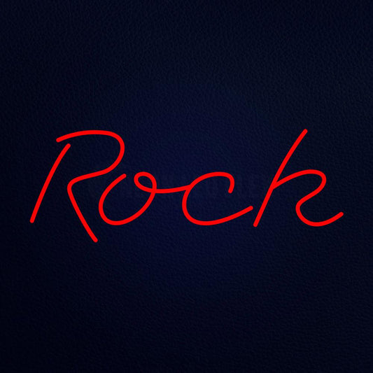 Rock Cursive 13" x 32" LED Neon Sign