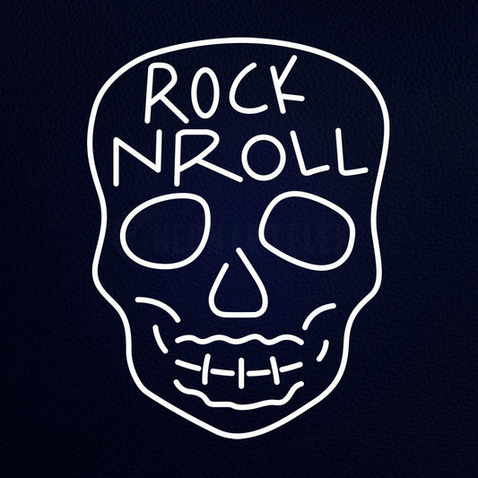 Rock N Roll Skull 31" x 24" LED Neon Sign