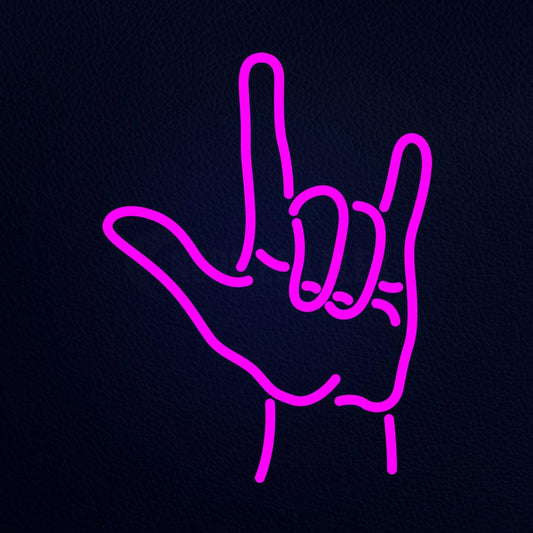 Rock Roll Hand Gesture 15" x 19" LED Neon Sign