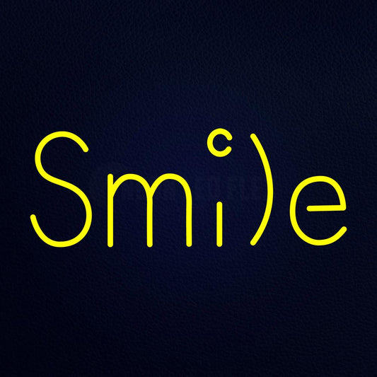 Smile Emoji Face 24" x 10" LED Neon Sign