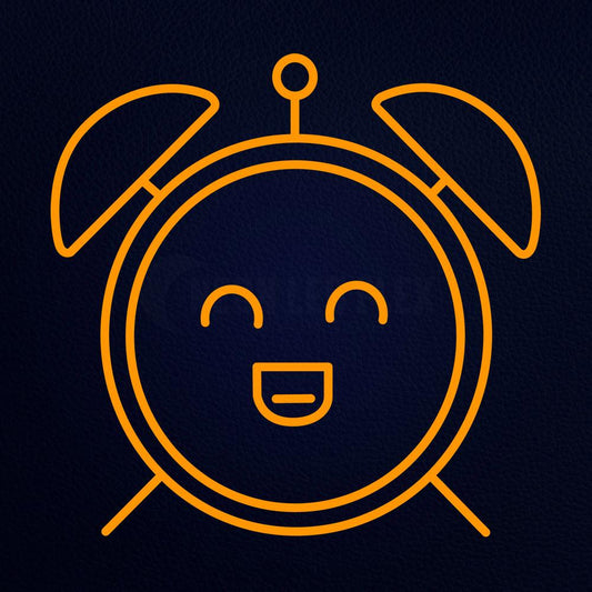 Smiling Alaram Clock 24" x 24" LED Neon Sign