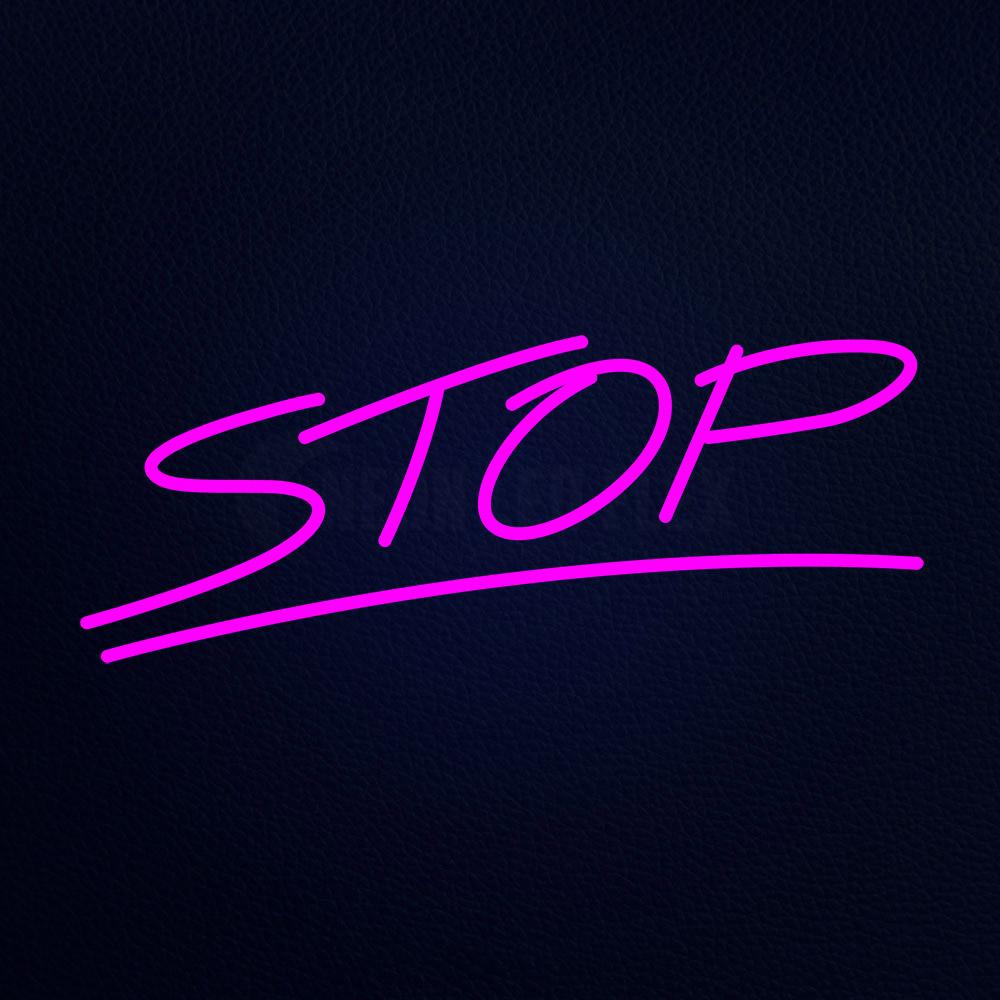 Stop 10" x 24" LED Neon Sign