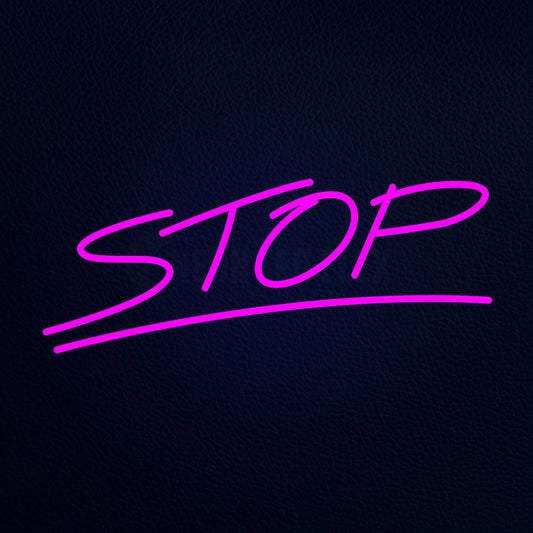 Stop 10" x 24" LED Neon Sign