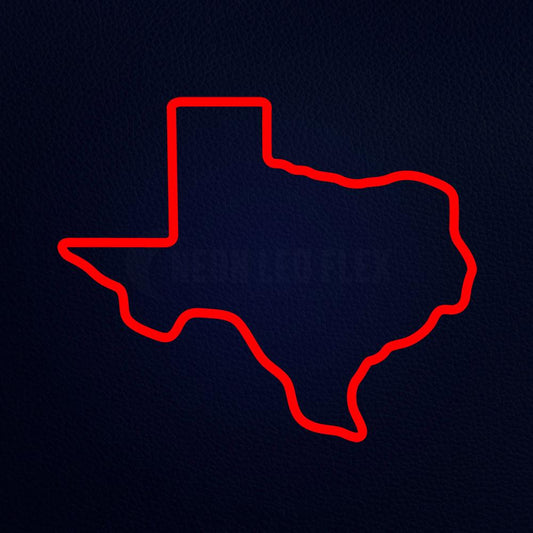 Texas State Map 20" x 19" LED Neon Sign