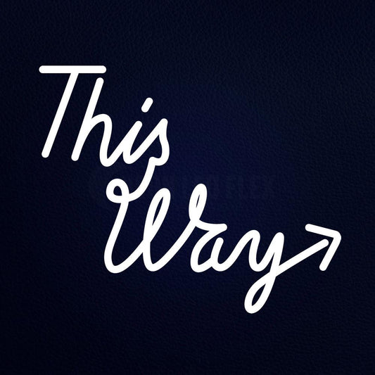 This Way 18" x 16" LED Neon Sign