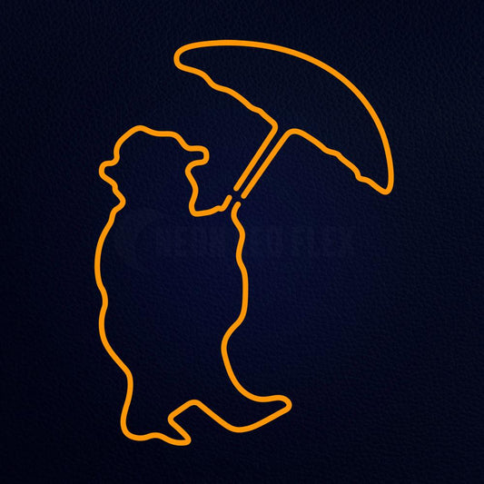 Umbrella With Man Logo 31" x 24" LED Neon Sign