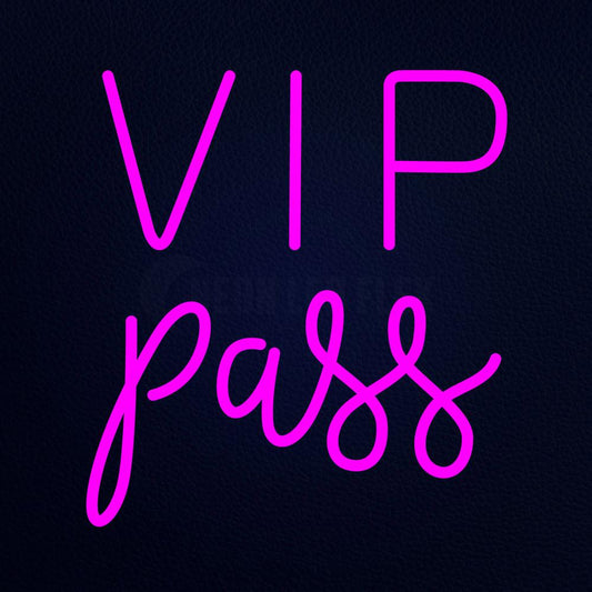 Vip Pass 16" x 17" LED Neon Sign