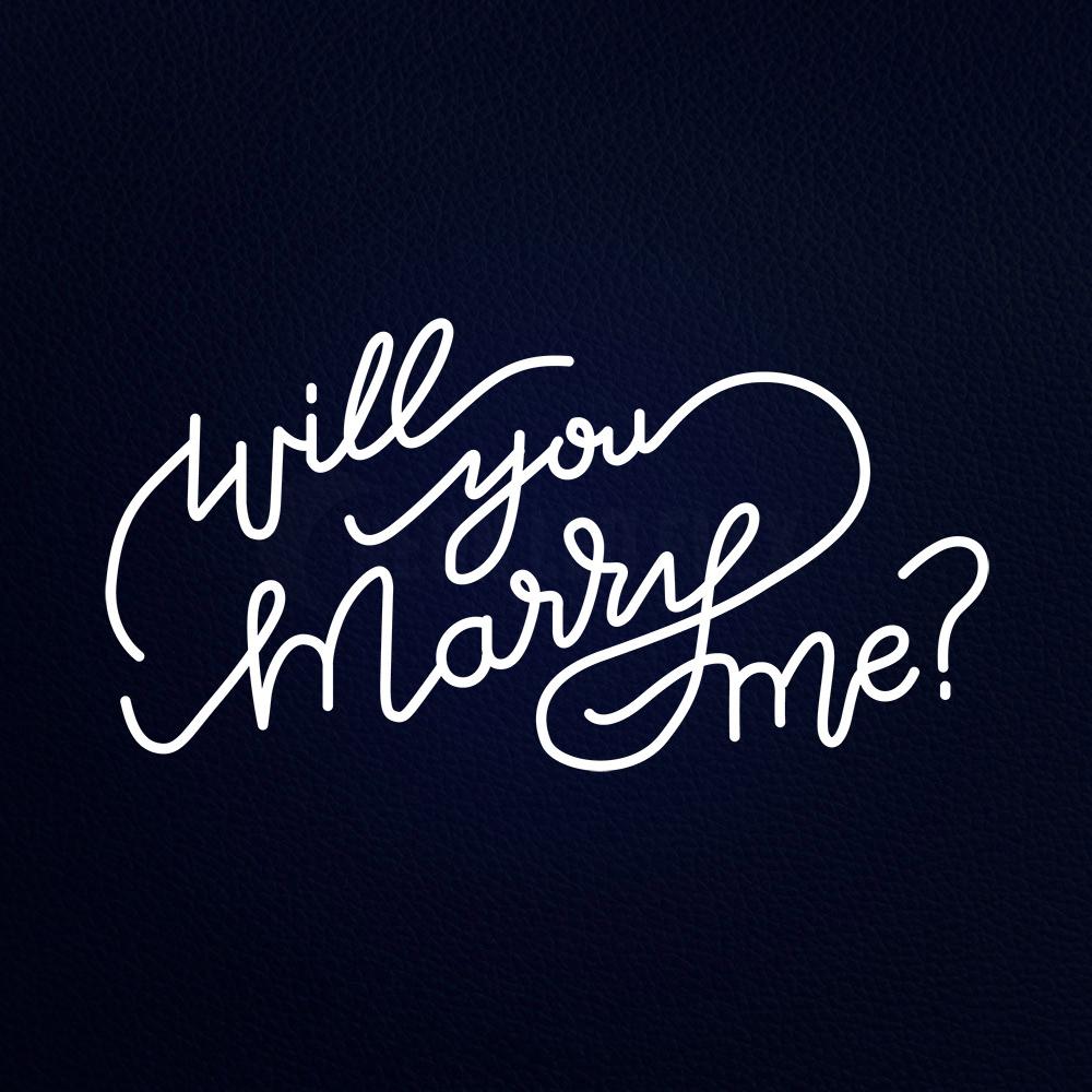 Will You Marry Me 20" x 37" LED Neon Sign