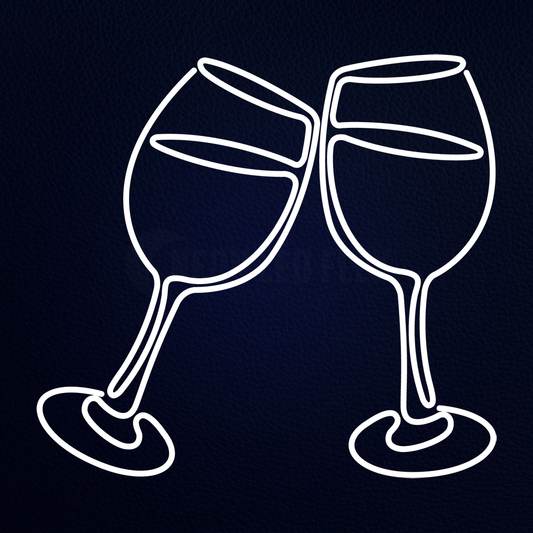 Wine Glasses 24" x 22" LED Neon Sign