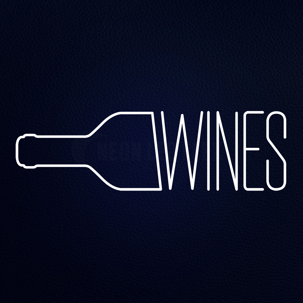 Wine With Bottle 32" x 11" LED Neon Sign