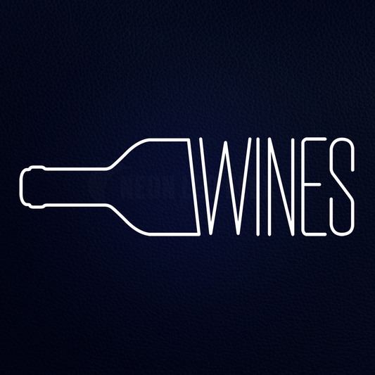 Wine With Bottle 32" x 11" LED Neon Sign