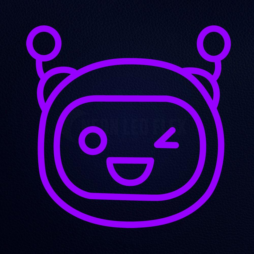 Winking Robot Emoji 14" x 14" LED Neon Sign