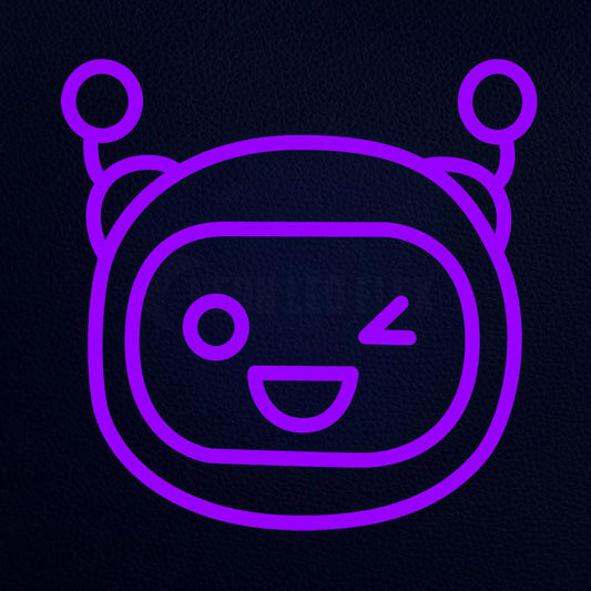 Winking Robot Emoji 14" x 14" LED Neon Sign