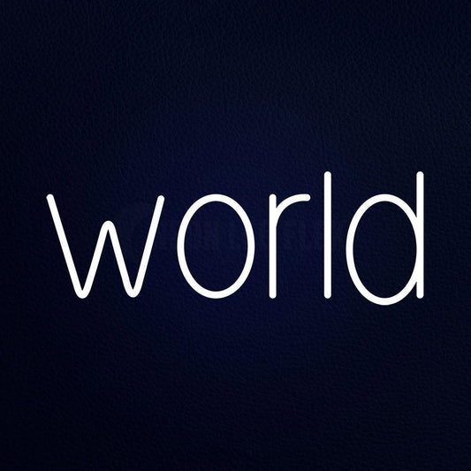 World 24" x 10" LED Neon Sign